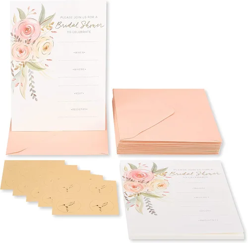 Vista 2 de Papyrus Invitaciones para despedida de soltera, floral (20 unidades)
