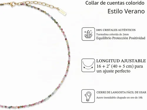 Vista 3 de COAI Collar de piedras preciosas para mujer, delicado collar de cuentas