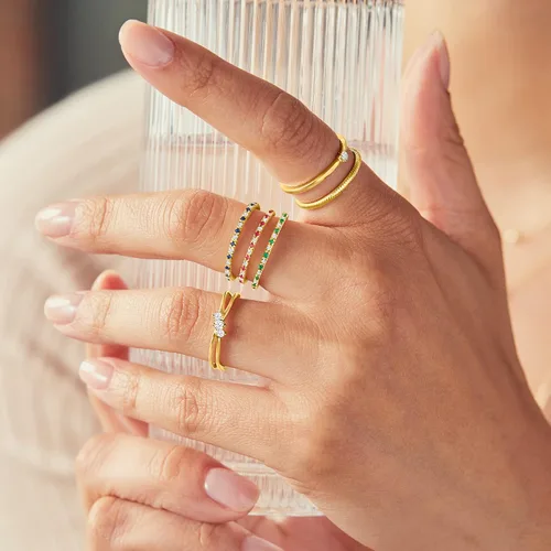 Vista 6 de RS Pure by Ross-Simons Gemstone and .13 ct. t.w. Diamond Eternity Band Ring in 14kt Yellow Gold