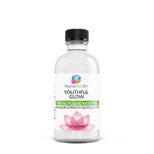 Vista 2 de Planet Eden Kit de exfoliación química de 70% ácido glicólico + neutralizador orgánico de exfoliación botánica y crema de recuperación antioxidante