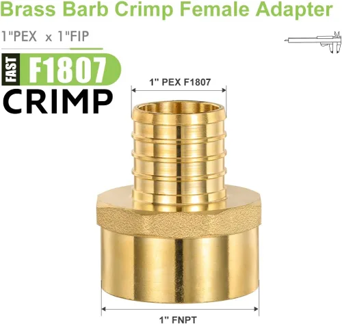 Vista 2 de Paquete de 2 adaptadores hembra Pex X 1 pulgada FIP de 1 pulgada, tubo Pex de 1 pulgada a rosca hembra NPT de 1 pulgada, puerto completo, sin plomo