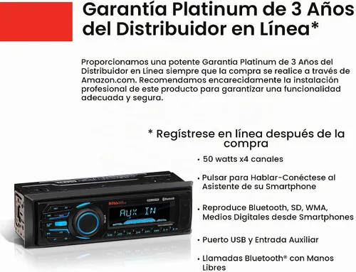 Vista 2 de BOSS Audio Systems MR1308UABK estéreo Bluetooth para barco, CD, radio, entrada auxiliar, USB