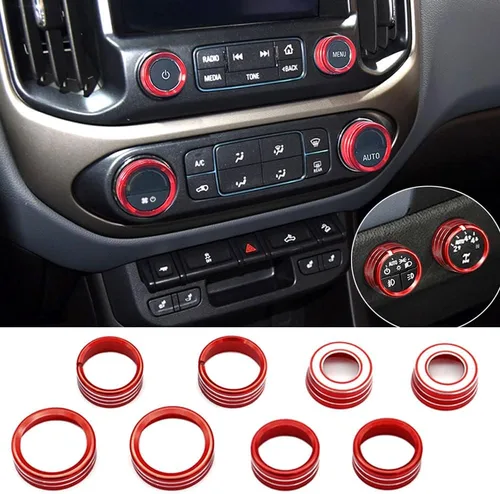 Vista 11 de Cubierta de perilla de audio de CA compatible con Chevrolet Chevy Colorado GMC Canyon 2015-2022 consola central control de clima automático señal