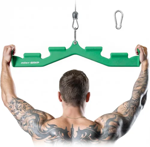 Vista 11 de LAT Pull Down Bar with 6 Ergonomic Handles, Neutral Grip LAT Pulldown Attachments for Whole Back Training, Wide Grip LAT Pulldown Bars for Home Gym