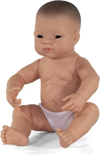 Vista 5 de Miniland Muñeco 15 3/4'' Niño Hispano Recién Nacido - Hecho en España, Anatómicamente Correcto, Calidad