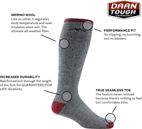 Vista 2 de Darn Tough, calcetines OTC para hombre, extra acolchados, de montañismo