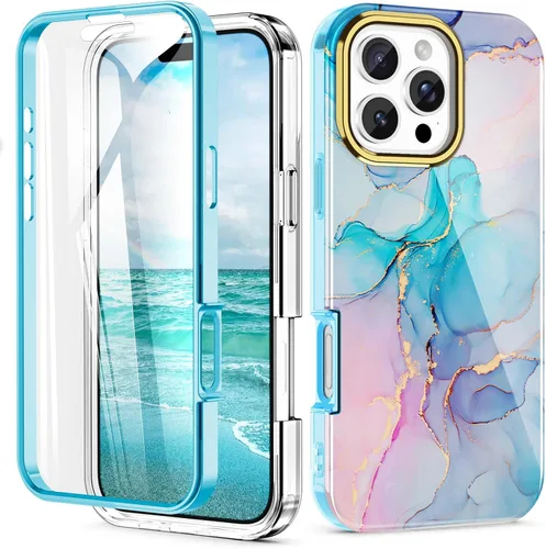 Vista 34 de Bonita funda de mármol para iPhone 11 Pro Max de 6.5 pulgadas, fabricada con protector de pantalla, ligera y elegante, cuerpo completo, a prueba