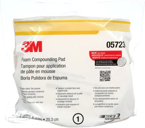 Vista 12 de 3M Almohadilla de compuesto de espuma, 05723, de un solo lado, respaldo plano, gancho y bucle, 8 pulg (203.2 mm), 2 almohadillas/bolsa 2