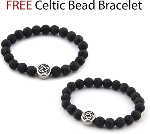 Vista 6 de GUNGNEER Collar con colgante de acero inoxidable entrelazado con nudo celta de nudo celta, protección infinita joyería