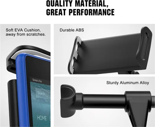 Vista 3 de MoKo Soporte para reposacabezas para teléfono/tableta, soporte ajustable para tableta para dispositivos de 4 a 12.9 pulgadas, compatible con iPhone