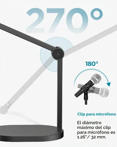 Vista 4 de InnoGear Soporte de Micrófono de Estudio, Carga Máxima 2.64 lb Brazo de Micrófono Montaje de Escritorio Soporte de Micrófono de Escritorio