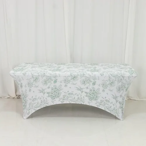 Vista 46 de Efavormart - Mantel rectangular de elastano elástico beige de 4 pies
