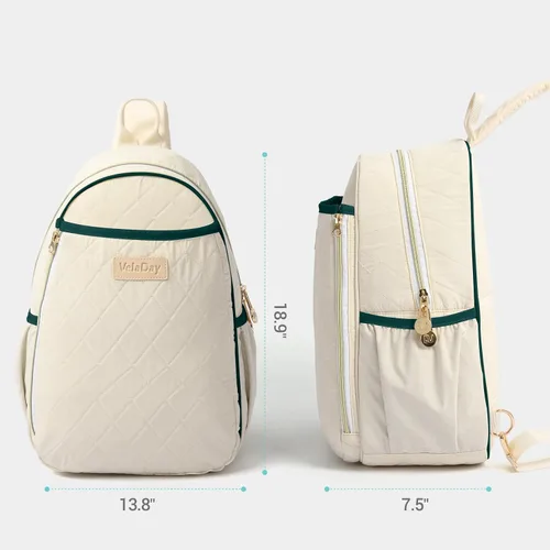 Vista 8 de Bolsa de pickleball para mujer, acolchada y elegante, correa de hombro ajustable, 2 compartimentos de almacenamiento para remos, bolas, zapatos