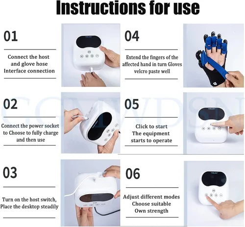 Vista 6 de Guantes de robot de rehabilitación, con entrenamiento de un solo dedo y modo de espejo, guantes de rehabilitación de rehabilitación de dedos