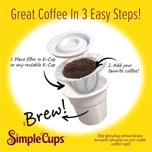 Vista 3 de Filtros desechables para uso en cafeteras Keurig® (paquete de 50) - Tazas simples - Usa tu propio café