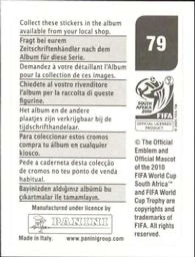 Vista 2 de Calcomanías de la Copa Mundial de la FIFA de Panini 2010 #79 Sebastian Eguren Uruguay - Adhesivo oficial de álbum de fútbol