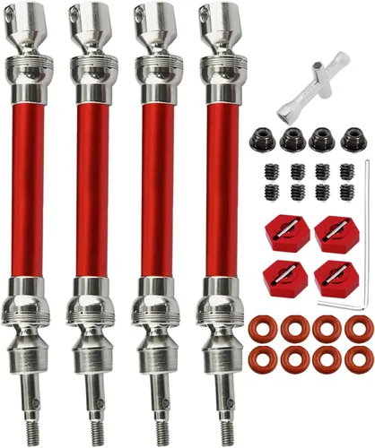 Vista 8 de Ejes CVD de eje de transmisión para 1/10 Big Rock V3 3S BLX 4x4 4WD, 4 piezas de actualización RC, ejes de transmisión delanteros y traseros