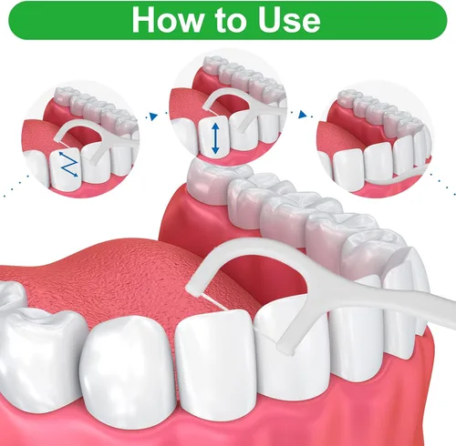 Vista 4 de Kifmurase 1000 hilos dentales, púas de hilo dental envueltas individualmente, bolsa de hilo dental, palillos de dientes para adultos, púas dentales