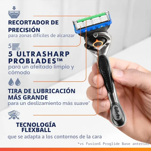 Vista 3 de Gillette ProGlide - Maquinilla de afeitar para hombre, mango + 2 recambios de cuchilla