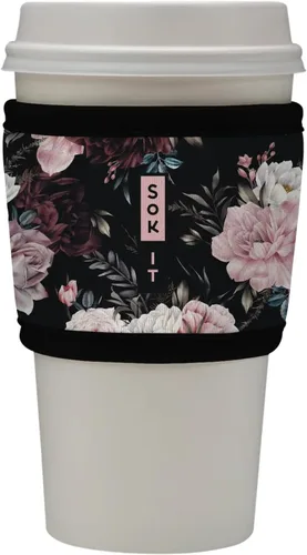 Vista 55 de Sok It HotSok Coffee & Tea - Funda de neopreno con aislamiento reutilizable (floral abstracto)