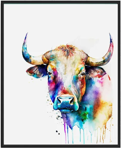 Vista 16 de WIldlife - Póster impreso de pez pescador, impresiones abstractas de animales de acuarela, obras de arte de naturaleza para sala de estar