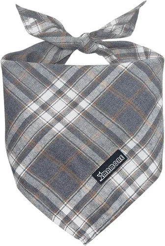 Vista 13 de Pañuelo ajustable para perro, 1 bufanda triangular de algodón suave y lavable para perros y gatos pequeños, medianos y grandes (marrón y azul, S)