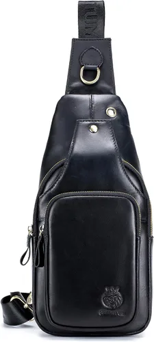Vista 145 de LUKZIJAES Bolso bandolera de cuero genuino para hombre