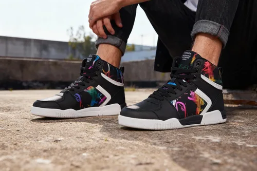 Vista 6 de Zapatillas de moda para hombre de alto empeine estilo skate, zapatillas casuales elegantes de hip hop para hombre