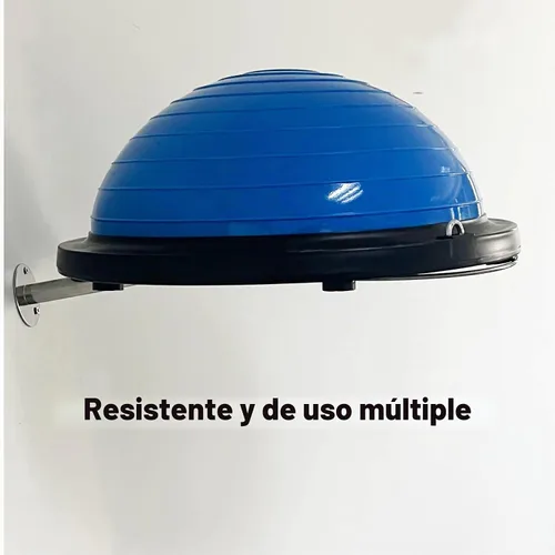 Vista 4 de Soporte de bola de ejercicio de acero inoxidable montado en la pared, estante resistente para pelotas de yoga, soporte de exhibición de bolas
