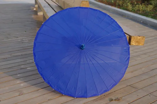 Vista 34 de Sombrilla de tela de bambú lisa, ideal para recuerdos de fiesta de boda (azul claro)