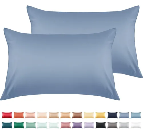Vista 24 de Warmstar Juego de 2 fundas de almohada de algodón tamaño Queen, fundas de almohada de 600 hilos de 20 x 30 pulgadas, fundas de almohada de algodón