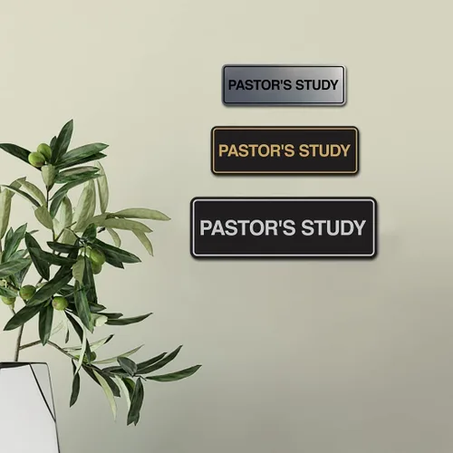 Vista 3 de Signs ByLITA Señal de estudio estándar del pastor (negro) - Pequeño
