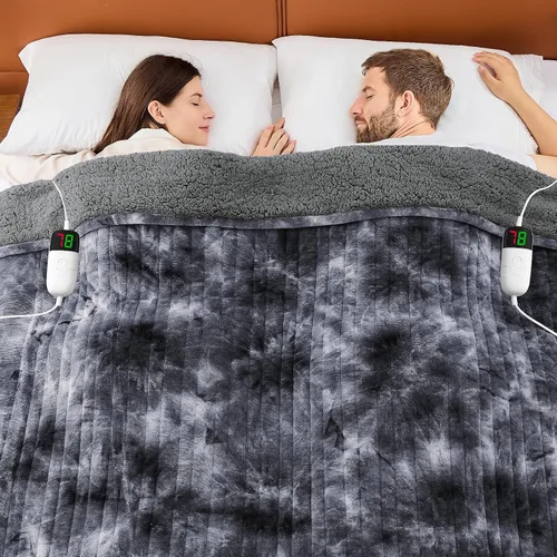 Vista 16 de greenoak Manta eléctrica con calefacción, manta térmica de piel sintética Sherpa para sofá cama, regalos cálidos de invierno para mujeres/ella