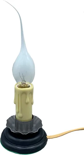 Vista 2 de Creative Hobbies Lámpara de vela rústica de campo, interruptor de encendido/apagado, borde de metal, enchufe, 5 pulgadas de alto en total Paquete