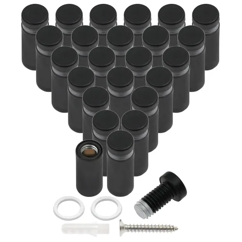 Vista 56 de Luomorgo 12 piezas tornillos separadores de acero inoxidable de 1" x 1", herrajes de montaje para letreros de pared, separadores de vidrio