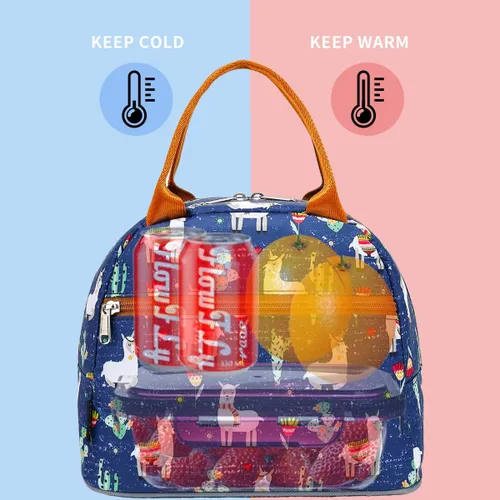 Vista 2 de Bolsa de almuerzo aislada FlowFly - Bolsa de asas organizadora para mujeres/hombres, Alpaca