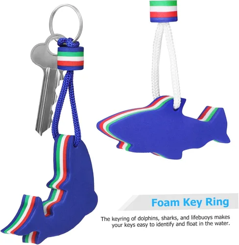 Vista 6 de 3 llaveros flotantes para llaves de barco para deportes acuáticos clave para pesca, natación y actividades de surf, Azul, Mediana