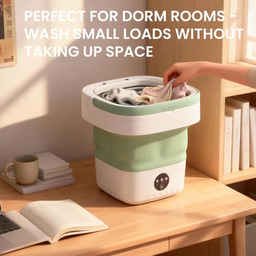 Vista 14 de Lavadora plegable portátil, mini lavadora de gran capacidad de 16 litros para ropa de bebé, ropa interior y lavandería de viaje, lavadora