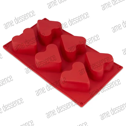 Vista 2 de AME D'ESSENCE Molde de silicona para hornear en forma de corazón, antiadherente, flexible, capacidad de 6 tazas (4.4 onzas), reutilizable y de grado