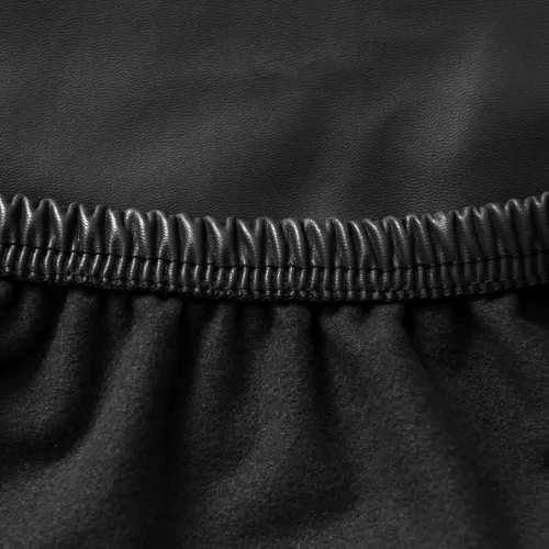 Vista 6 de Funda protectora de piel sintética sintética impermeable elástica para sillas de comedor (negro, 2)