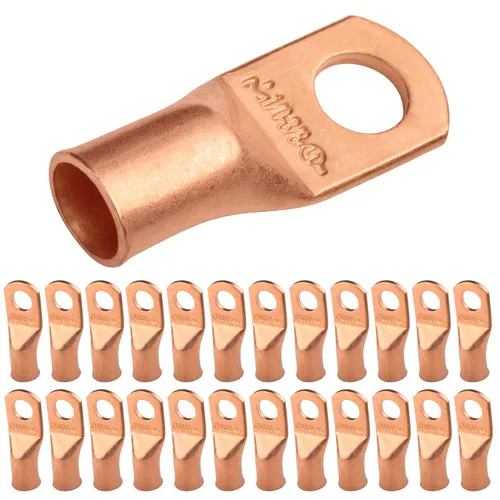 Vista 133 de SELTERM - 5 terminales de anillo resistentes para cable de batería, calibre 1/0 AWG, pernos de 1/2 pulgadas, terminales de calibre 0, ojales