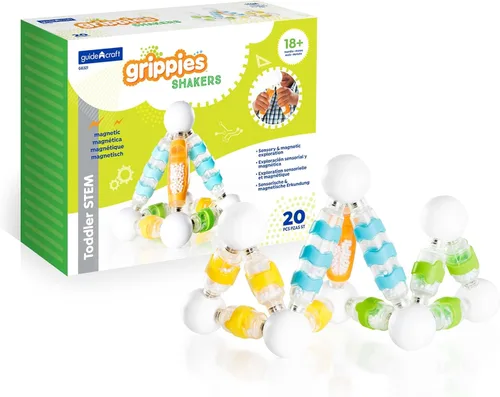 Vista 14 de Guidecraft Grippies Windows - Juego de 16 piezas, juguete magnético de construcción de agarre suave para niños pequeños