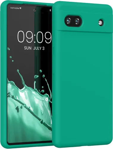 Vista 218 de kwmobile Funda Compatible con Google Pixel 6 Pro - Funda de Teléfono de Silicona TPU con Acabado Suave - Azul Caribe