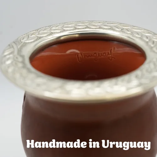 Vista 3 de Materos Taza de yerba mate de alta calidad, elegante, funcional y duradero, diseño camionero de cerámica, taza ecológica y elegante para una