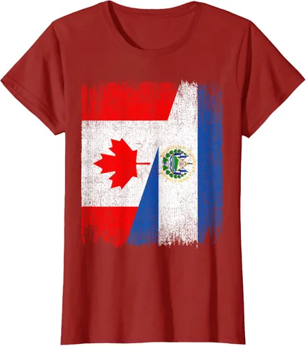 Vista 52 de Camiseta Half Canada El Salvador Flag Canadian Salvadoran Pride Roots