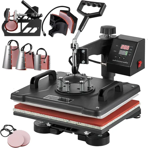 Vista 11 de TOPDEEP Máquina de prensa de calor 5 en 1, prensa de calor de 15 x 15 pulgadas, máquina de prensado de camisetas, diseño deslizante, máquina