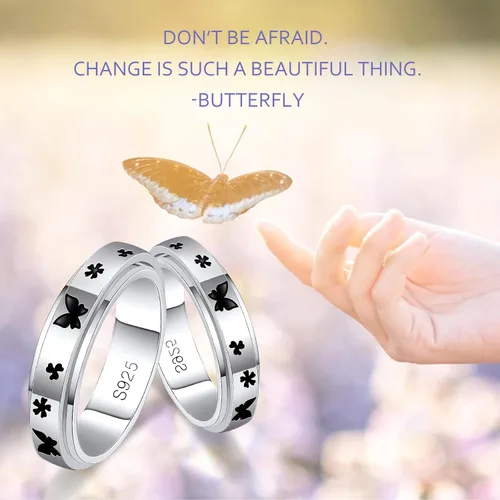 Vista 2 de LEXLUNE Animal Ring Fidget Ring Spinner Ring for Anxiety Women Men Girlfriend Daughter Teen Girl Real S925 Sterling Silver Band Ring