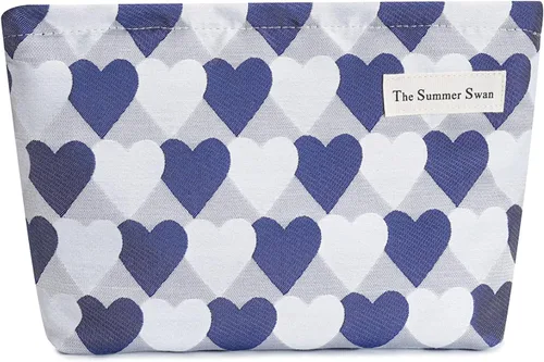 Vista 10 de The Summer Swan Bolsa de maquillaje estética grande Bolsa de maquillaje floral Embrague de medio día Bolsa de kit de período Bolsa