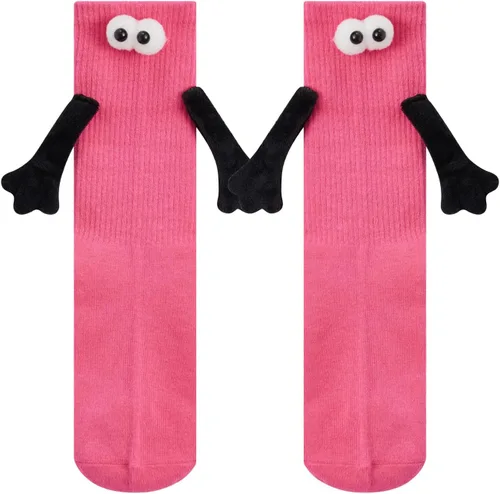 Vista 4 de Honganda Divertidos calcetines magnéticos de mano, calcetines de mano a mano para adultos, regalo de Navidad para parejas, amantes, familiares