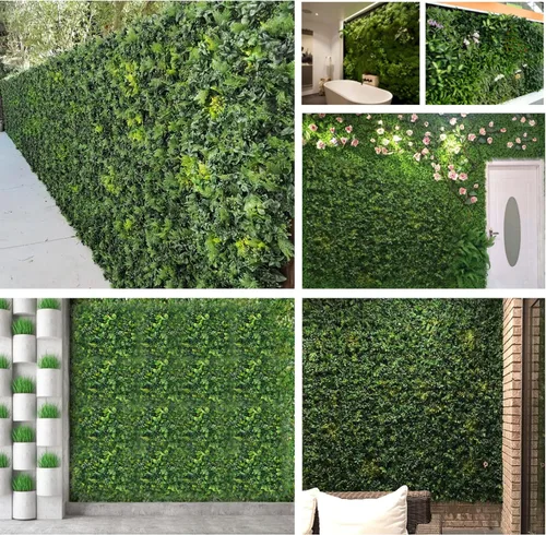 Vista 8 de Fondo de pared de césped artificial, 6 piezas de 20 x 20 pulgadas, paneles